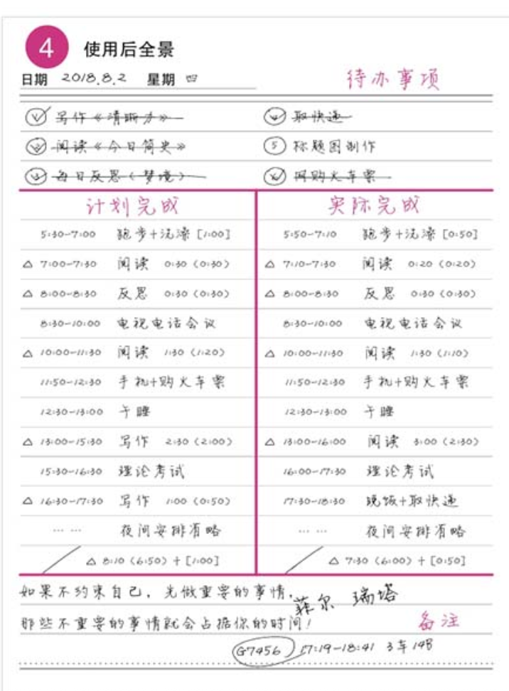 计划完成与实际完成对照记录
